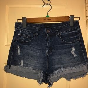 High-Rise ripped jean shorts